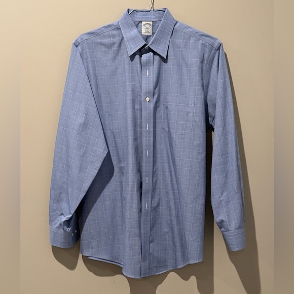 Brooks Brothers Regent Standard Fit Blue w/ White Pattern Dress Shirt - Picture 2 of 5